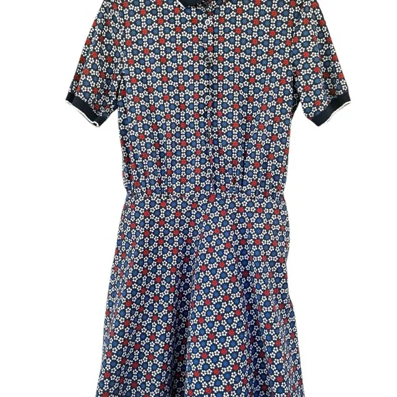 Paul & Joe SISTER Navy Red White Floral Button-Front Dress - Picture 1 of 12